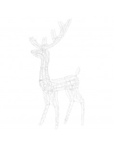 Decorazione Natalizia Acrilico Renna 140LED 120cm Bianco Freddo