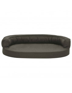 Materasso Ergonomico per Cani 75x53cm Effetto Lino Grigio Scuro 2