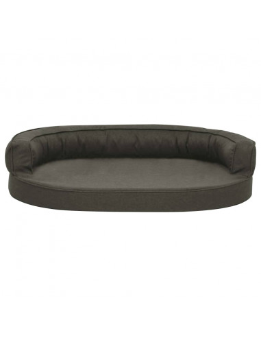 Materasso Ergonomico per Cani 75x53cm Effetto Lino Grigio Scuro