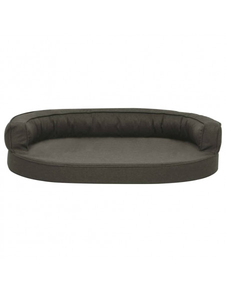 Materasso Ergonomico per Cani 75x53cm Effetto Lino Grigio Scuro