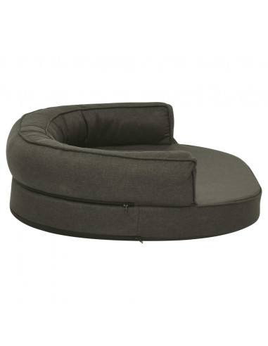 Materasso Ergonomico per Cani 75x53cm Effetto Lino Grigio Scuro