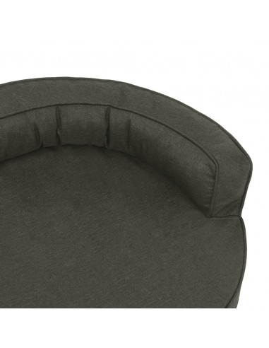 Materasso Ergonomico per Cani 75x53cm Effetto Lino Grigio Scuro