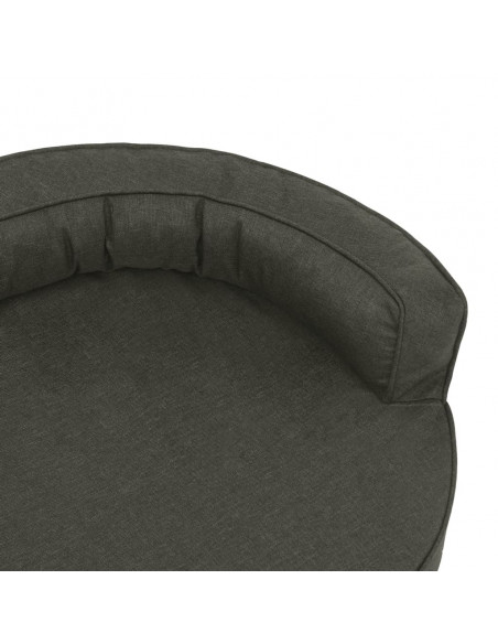 Materasso Ergonomico per Cani 75x53cm Effetto Lino Grigio Scuro