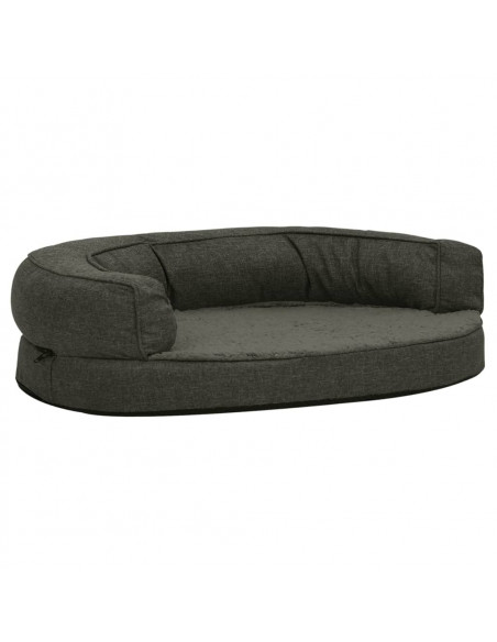 Materasso Ergonomico per Cani 75x53 cm Pile Lino Grigio Scuro