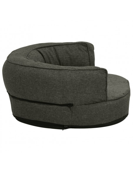 Materasso Ergonomico per Cani 75x53 cm Pile Lino Grigio Scuro