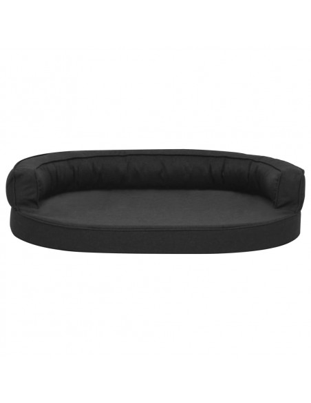 Materasso Ergonomico per Cani 75x53 cm Effetto Lino Nero