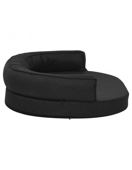 Materasso Ergonomico per Cani 75x53 cm Effetto Lino Nero