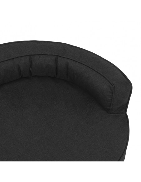 Materasso Ergonomico per Cani 75x53 cm Effetto Lino Nero