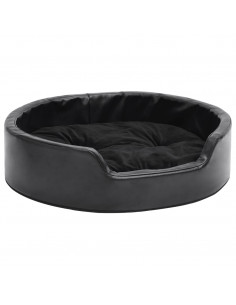 Lettino per Cani Nero 69x59x19 cm in Peluche e Similpelle