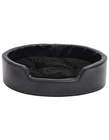 Lettino per Cani Nero 69x59x19 cm in Peluche e Similpelle