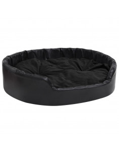 Lettino per Cani Nero 99x89x21 cm in Peluche e Similpelle