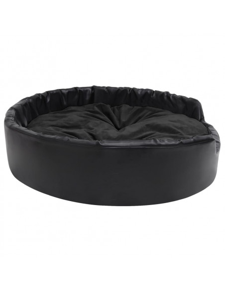 Lettino per Cani Nero 99x89x21 cm in Peluche e Similpelle