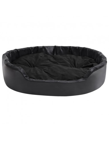 Lettino per Cani Nero 99x89x21 cm in Peluche e Similpelle
