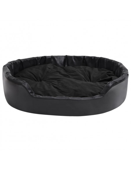Lettino per Cani Nero 99x89x21 cm in Peluche e Similpelle
