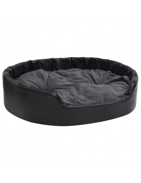 Lettino per Cani Nero e Grigio 99x89x21 cm Peluche e Similpelle