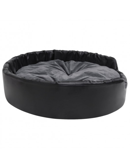 Lettino per Cani Nero e Grigio 99x89x21 cm Peluche e Similpelle