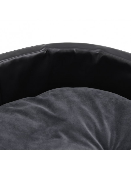 Lettino per Cani Nero e Grigio 99x89x21 cm Peluche e Similpelle