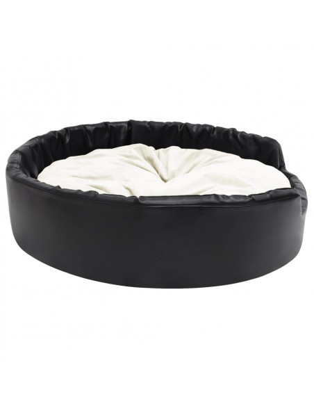 Lettino per Cani Nero e Beige 99x89x21 cm Peluche e Similpelle