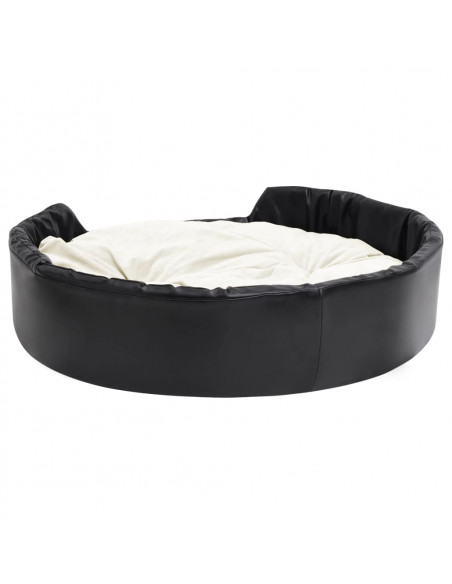 Lettino per Cani Nero e Beige 99x89x21 cm Peluche e Similpelle