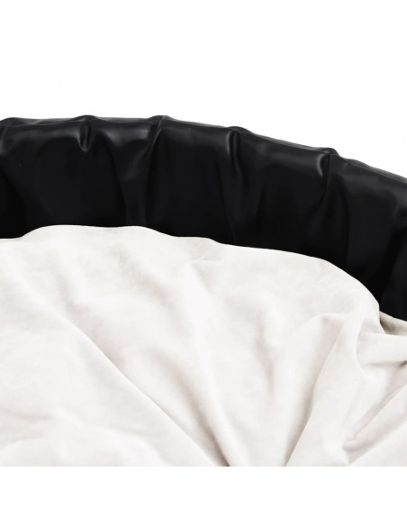Lettino per Cani Nero e Beige 99x89x21 cm Peluche e Similpelle