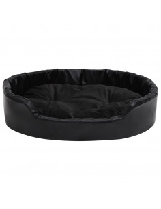 Lettino per Cani Nero 90x79x20 cm in Peluche e Similpelle 2