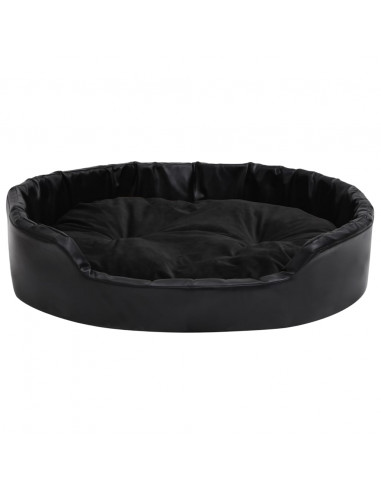 Lettino per Cani Nero 90x79x20 cm in Peluche e Similpelle