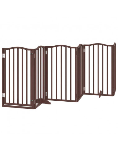 Cancello Cani Porta Pieghevole Marrone 15 Pannelli 750cm Pioppo