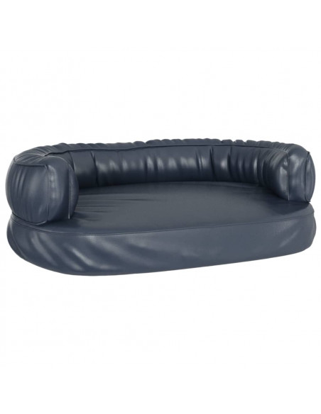 Letto per Cani con Gommapiuma Blu Scuro 60x42 cm in Similpelle