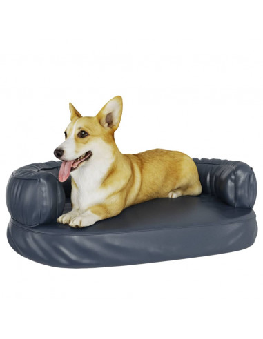 Letto per Cani con Gommapiuma Blu Scuro 60x42 cm in Similpelle