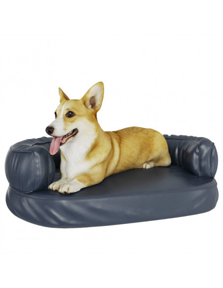 Letto per Cani con Gommapiuma Blu Scuro 60x42 cm in Similpelle