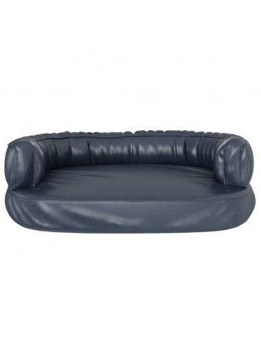 Letto per Cani con Gommapiuma Blu Scuro 60x42 cm in Similpelle