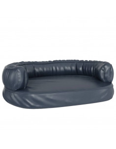 Letto Cani Ergonomico Gommapiuma Blu Scuro 75x53 cm Similpelle
