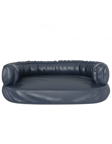 Letto Cani Ergonomico Gommapiuma Blu Scuro 75x53 cm Similpelle