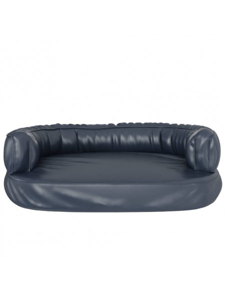 Letto Cani Ergonomico Gommapiuma Blu Scuro 75x53 cm Similpelle