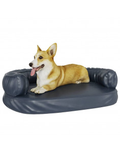 Letto Cani Ergonomico Gommapiuma Blu Scuro 88x65 cm Similpelle 2