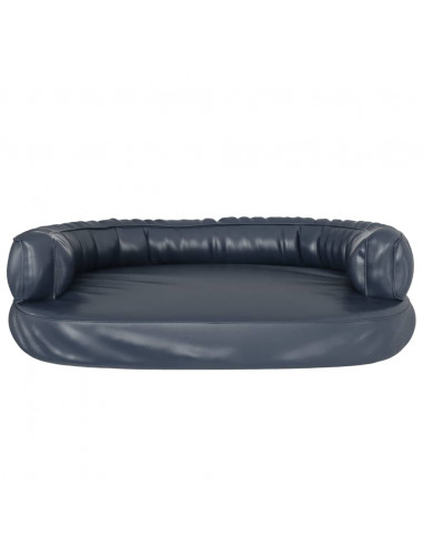 Letto Cani Ergonomico Gommapiuma Blu Scuro 88x65 cm Similpelle