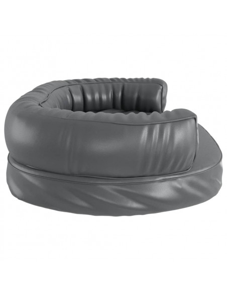 Letto per Cani Ergonomico Gommapiuma Grigio 88x65 cm Similpelle