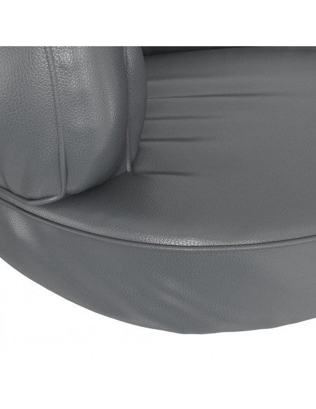 Letto per Cani Ergonomico Gommapiuma Grigio 88x65 cm Similpelle