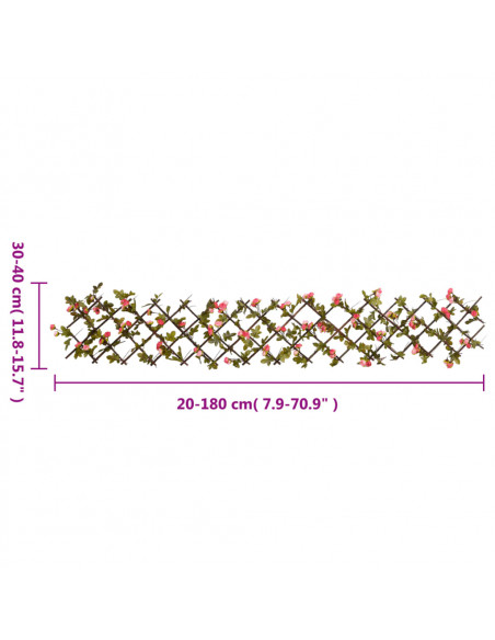 Traliccio Edera Artificiale Espandibile Rosa Scuro 180x20 cm