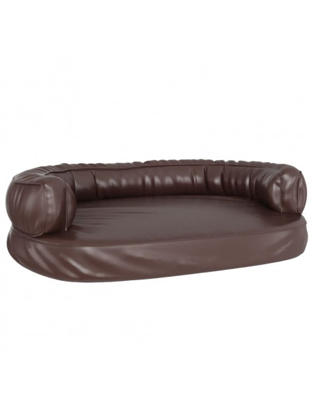 Letto per Cani Ergonomico Gommapiuma Marrone 88x65cm Similpelle