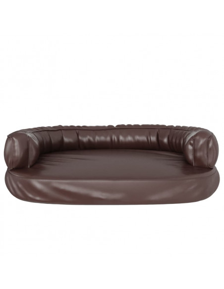 Letto per Cani Ergonomico Gommapiuma Marrone 88x65cm Similpelle