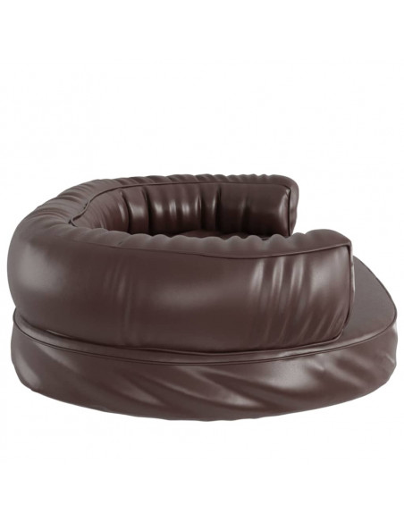 Letto per Cani Ergonomico Gommapiuma Marrone 88x65cm Similpelle