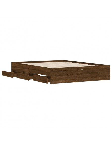 Giroletto Cassetti Rovere Marrone 140x200 cm Legno Multistrato
