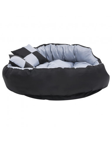 Cuscino per Cani Reversibile Lavabile Grigio e Nero 110x80x23cm