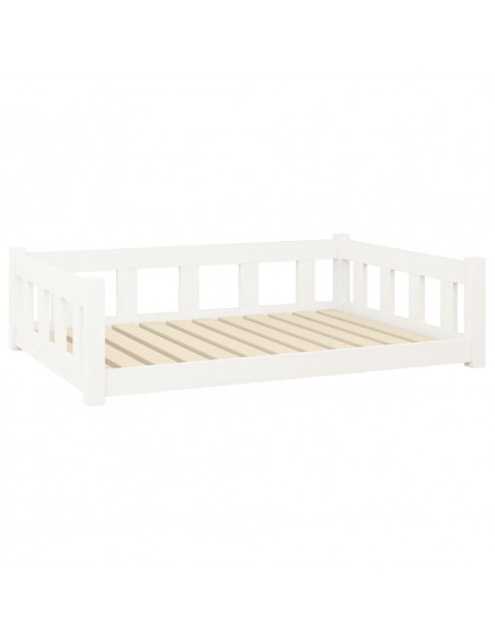 Cuccia per Cani Bianca 105,5x75,5x28 cm Legno Massello di Pino