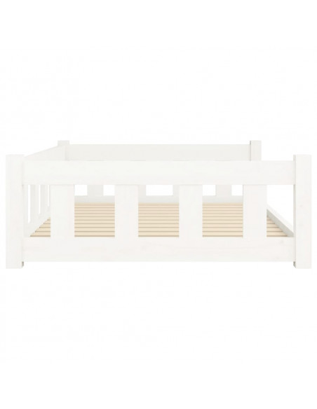 Cuccia per Cani Bianca 105,5x75,5x28 cm Legno Massello di Pino