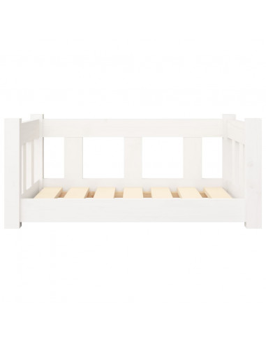Cuccia per Cani Bianca 65,5x50,5x28 cm Legno Massello di Pino