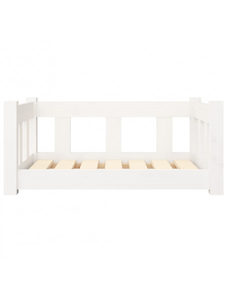 Cuccia per Cani Bianca 65,5x50,5x28 cm Legno Massello di Pino