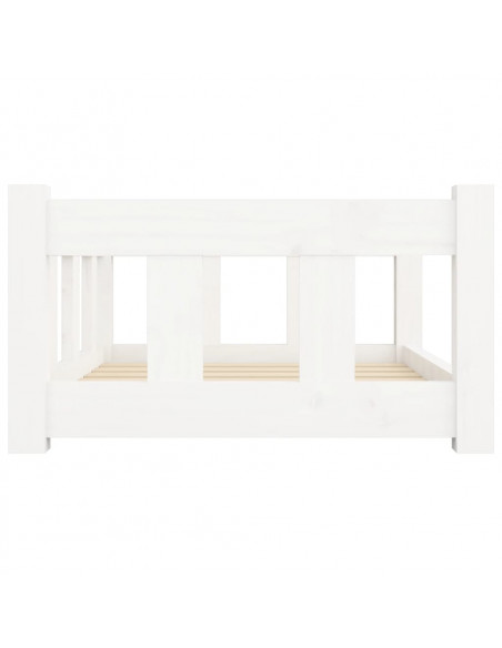 Cuccia per Cani Bianca 65,5x50,5x28 cm Legno Massello di Pino