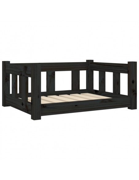 Cuccia per Cani Nera 65,5x50,5x28 cm in Legno Massello di Pino